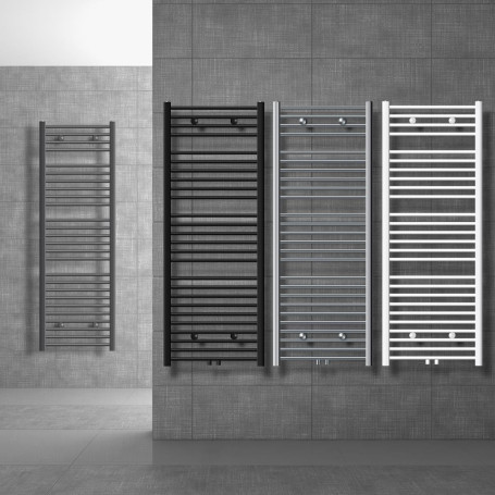 ECD Germany Radiateur Design Sahara Non Electrique - 400 x 800 mm - Blanc - Connexion Central - sans Kit de Raccordement - Forme