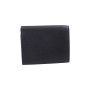 Petit RFID Portefeuille Homme et Femme avec Compartiment pour la Monnaie carré typique LEAS, Cuir véritable, Noir - Mini-Edition