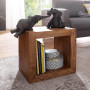 FineBuy Étagère Debout Bois Massif Sheesham 44 x 44 x 33 cm étagère Petite carré | Étagère en Bois véritable Cube - Table d'appo