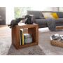 FineBuy Étagère Debout Bois Massif Sheesham 44 x 44 x 33 cm étagère Petite carré | Étagère en Bois véritable Cube - Table d'appo