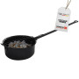 TOPANBIETER999 - Poêle à pop-corn pour feu de camp et barbecue - En acier au carbone - Avec long manche et couvercle grillagé -