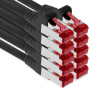 1aTTack.de - 10x 10m câble de brassage CAT6 S/FTP PIMF blindage CAT.6 câble réseau RJ45 câble Ethernet DSL LAN routeur commutate