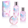 BRUBAKER Cosmetics - Coffret de bain & douche - Fleur de cerisier - 7 Pièces - Trousse à maquillage Licorne incl. - Idée cadeau 