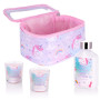 BRUBAKER Cosmetics - Coffret de bain & douche - Fleur de cerisier - 7 Pièces - Trousse à maquillage Licorne incl. - Idée cadeau 