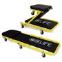 CCLIFE 2 en 1 Chariot de Visite Pliable Tabouret d'atelier pour Voiture avec 6 Roues 360° Max.150kg