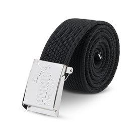 PUMA Workwear Ceinture Homme Noire – Ajustable en Continu - Sans Trou - Avec Boucle à Clip - Robuste & Résistante - Longueur : 1