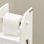 SoBuy Support Papier Toilette Armoire Porte-Papier Toilette Porte Brosse WC Meuble de Salle de Bain sur Pied en Bois, Blanc, 20x