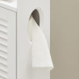 SoBuy Support Papier Toilette Armoire Porte-Papier Toilette Porte Brosse WC Meuble de Salle de Bain sur Pied en Bois, Blanc, 20x