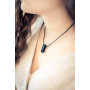 Lebensquelle Plus Pendentif en Pierre Brute de Tourmaline Noire avec Cordon en Cuir, Halbedelstein, cristal, Halbedelstein, cris