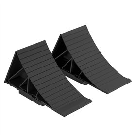 XPOtool Lot de 2 Cales de roue – 220 x 90 x 110 mm – en HDPE robuste – Capacité max. 1