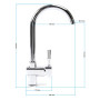 Wiltec Robinet d'évier pour Robinetterie de cuisine – 200 x 320 x 23 mm – 1560 l/h – Pivotant à 360° – Chromé – avec Raccord de 