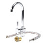 Wiltec Robinet d'évier pour Robinetterie de cuisine – 200 x 320 x 23 mm – 1560 l/h – Pivotant à 360° – Chromé – avec Raccord de 