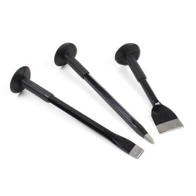 XPOtool Jeu de burins 3 pcs. Burin plat Burin pointu et Burin coupe-rivets Anti-dérapant Pare-main