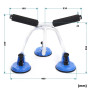Porte-Kayak avec Ventouses Support Rouleaux de Chargement Aide Embarcation 100kg Toit de Voiture Alu