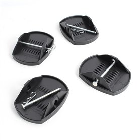 XPOtool Lot de 4 Plaques d’Appui – 180 x 145 x 50 mm – capacité Max. 4 t – avec >Broche en métal – Patin Coupelle de Support Car
