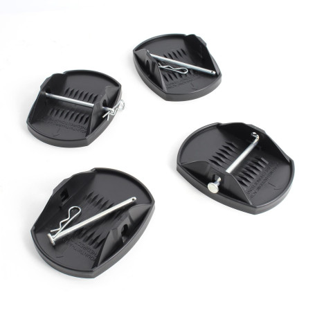 XPOtool Lot de 4 Plaques d’Appui – 180 x 145 x 50 mm – capacité Max. 4 t – avec >Broche en métal – Patin Coupelle de Support Car