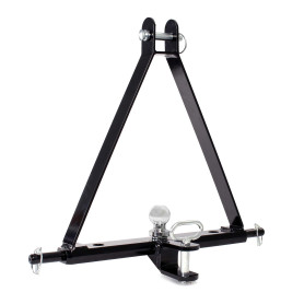 WilTec Triangle d’attelage 610 mm Barre Remorquage Agricole Rail Triangulaire Cat. 1 Anti-Rotation