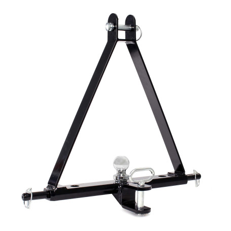 WilTec Triangle d’attelage 610 mm Barre Remorquage Agricole Rail Triangulaire Cat. 1 Anti-Rotation