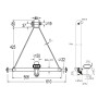 WilTec Triangle d’attelage 610 mm Barre Remorquage Agricole Rail Triangulaire Cat. 1 Anti-Rotation