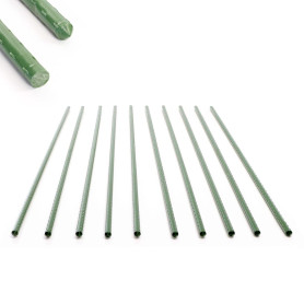 Toboli Lot de 10x Tuteurs Plantes – Ø 11 x 1200 mm – en Vert – en Métal – Support de Légumes Fleurs grimpantes – Piquets Attache