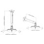 Toboli Support Universel pour vidéo-projecteur 20kg Fixation au Plafond, au Mur 43-65cm Bras pivotant Fixation Écran videoprojec