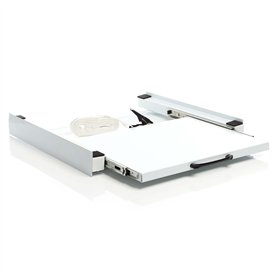 WilTec Cadre de Superposition pour Machine à Laver – 605 x 540 x 75 mm – Charge Max. 150 kg – avec Tablette coulissante Angulair