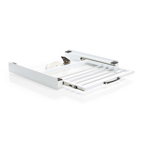 WilTec Cadre de Superposition pour Machine à Laver – 605 x 545 x 75 mm – Charge Max. 150 kg – avec Tablette coulissante Angulair