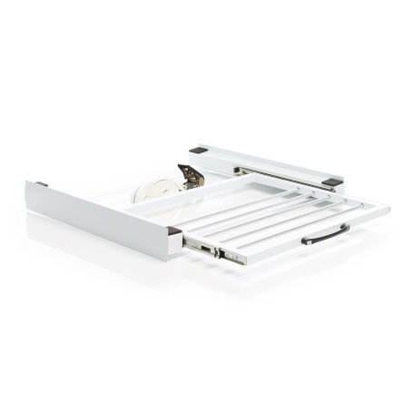 WilTec Cadre de Superposition pour Machine à Laver – 605 x 545 x 75 mm – Charge Max. 150 kg – avec Tablette coulissante Angulair