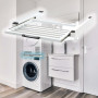 WilTec Cadre de Superposition pour Machine à Laver – 605 x 545 x 75 mm – Charge Max. 150 kg – avec Tablette coulissante Angulair