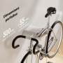 Wiltec Range-vélo mural stylé pour 1 bicyclette – 256 x 300 x 114 mm – Capacité 25 kg – Diamètre de tube max. 55 mm – en Acier, 