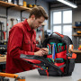 33 x 20 x 43 cm – Capacité de 30 kg – Sacoche outils à bretelles ajustable et 16 comparti