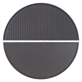 Wiltec Set 2x Plaque de gril BBQ semi-circulaire – 55 x 26