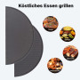 Wiltec Set 2x Plaque de gril BBQ semi-circulaire – 55 x 26,5 x 1,5 cm – en Fonte – Barbecue Charbon de bois ou à gaz – Grillade 
