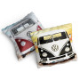 VW Volkswagen Coussin Bulli Beach Rouge - Noir - 40 cm x 40 cm - Coussin douillet réversible - Coussin décoratif - Oreiller de v