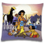 BERONAGE Yakari Coussin feu de camp Bleu/orange 40 cm x 40 cm Petit tonnerre Arc-en-ciel Petit Blaireau Grand Aigle Coussin déco