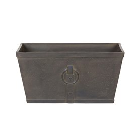 Bac à Fleurs Rectangulaire Marron Effet Métal