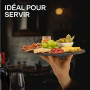 Praknu Assiette en Ardoise Ronde de 30 cm - Lot de 6 - Pour Servir ou Décorer - Pierre Naturelle - Antidérapante