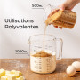 5L - Resistant a la Chaleur & au Micro-ondes - Graduation Precise - Ideal pour la Patisser