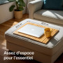 Praknu Plateau de Canapé Flexible en Bois pour Chaque Accoudoir - Bambou Certifié FSC® - Antidérapant & Réglable - Parfait pour 