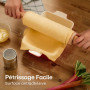 Praknu Rouleau a Patisserie - En Bois de Hêtre Certifié FSC® - Avec Graduation - Poignée Ergonomique - Antiadhésif