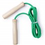 Lot de 4 cordes à sauter en bois multicolores de 240 cm de long avec poignée en bois, idéales pour les jeux en plein air et cade