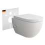 Alpenberger Ensemble WC suspendu | cuvette WC avec abattant WC | WC mural pour salle de bain et WC d'invités (Cera 6250 WC suspe