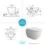 Alpenberger Ensemble WC suspendu | cuvette WC avec abattant WC | WC mural pour salle de bain et WC d'invités (Cera 6250 WC suspe