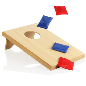 com-four® Jeu de Cornhole 5 pièces - Jeu de Lancer en Plein air pour Enfants et Adultes - Sac de Haricots