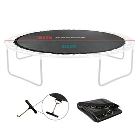 AREBOS Tapis de Saut pour Trampoline Ø 323 cm | pour Trampolines de Ø 366 cm