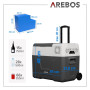 Arebos Glacière à compresseur avec roulettes 39 litres | Glacière électrique avec Commande APP pour Refroidir, congeler et Maint