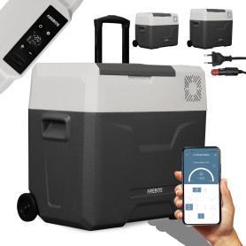 AREBOS Glacière à compresseur avec roulettes 47 litres | Glacière électrique avec Commande APP pour Refroidir