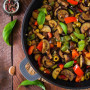 Sauteuse 28 cm avec couvercle en verre - Poêle de service - Casserole anti-adhésive avec couvercle - Poêle à frire à bord haut -