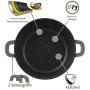 Sauteuse 28 cm avec couvercle en verre - Poêle de service - Casserole anti-adhésive avec couvercle - Poêle à frire à bord haut -