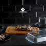 Exitoso Lot de 2 Plateau Fromage - Planche de Service Charcuterie Plateaux en bois - Plateau de service - Empilables - Saucisses